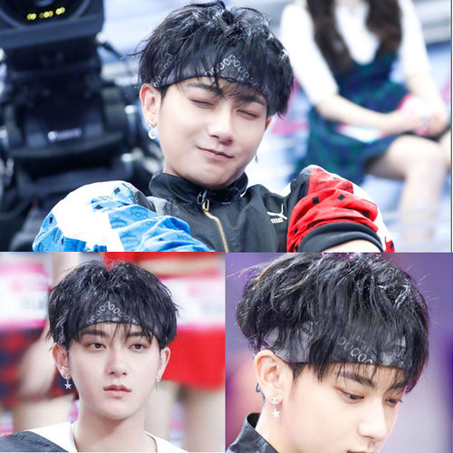 发带街头纯棉透气绑发带小方巾