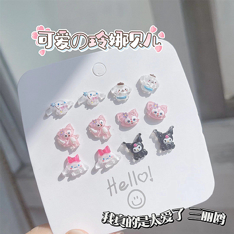 日系原宿风三丽鸥耳钉耳饰