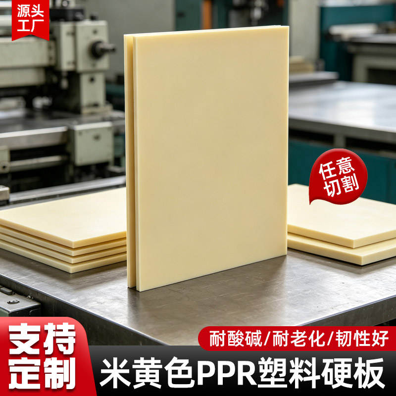 防水工程级米黄色PP塑料板材耐塑料板