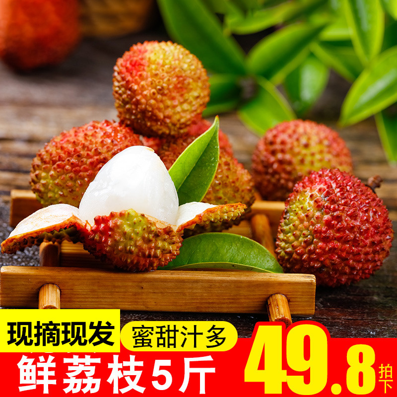 新鲜荔枝当季新鲜水果广东果园现摘现发包邮时令应季荔枝5斤
