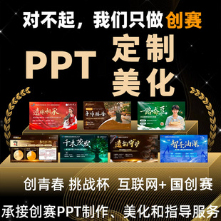 大学生创新创业创赛ppt定制美化三创赛互联网+挑战杯创青春制作