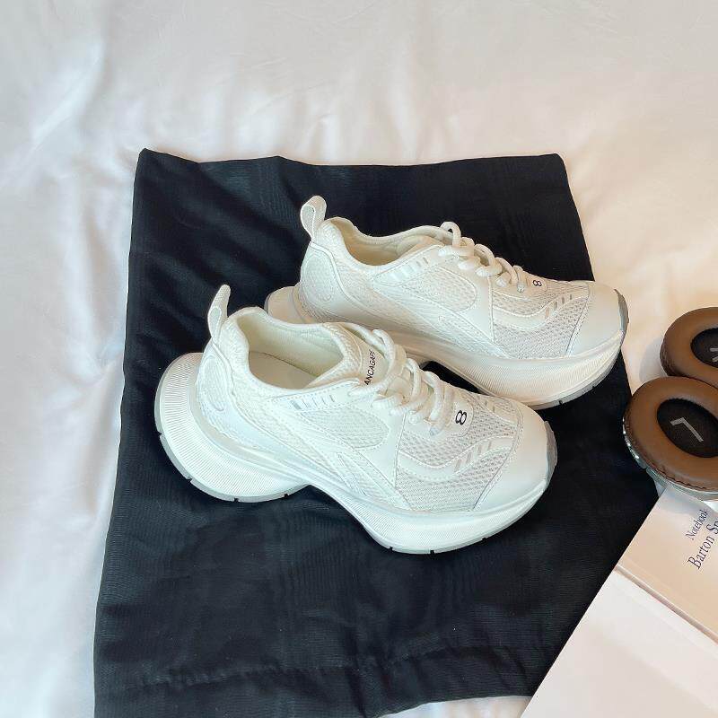 网面透气巴黎老爹鞋女2024年夏季新款厚底超火显瘦休闲跑步运动鞋