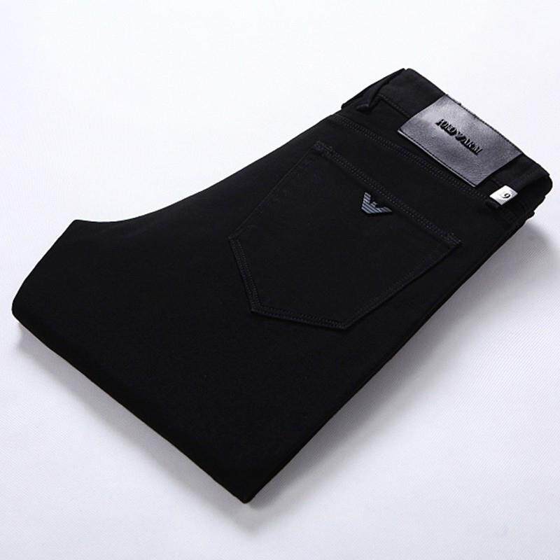 夏季薄款黑色牛仔裤男弹力修身小脚直筒长裤子休闲高端2024新款