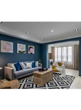 2彩宙深灰蓝色乳胶漆灰蓝色浅灰蓝内墙环保净味墙面漆调色漆i.