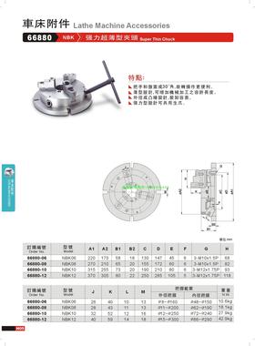 正品台湾精展强力超薄型夹头66880-NBK-NBK06-NBK08-NBK10