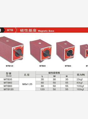正品台湾精展磁性基座54898-MTB-MTB35-MTB60-MTB80-MTB120磁力座
