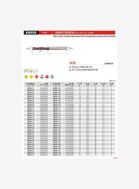 正品台湾精展钨钢同柄钻头-短刃型(2刃-3倍长)68050-CDS