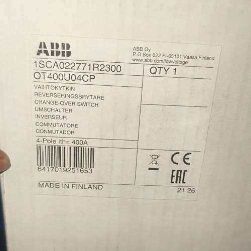 ABB隔离开关 OT400U04CP