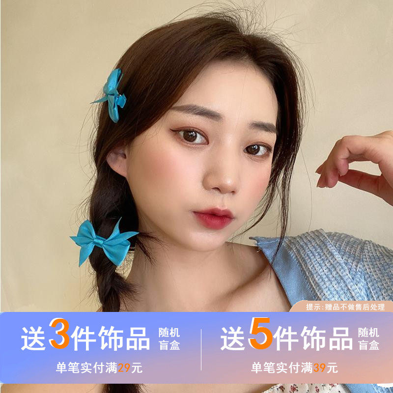 日系少女蝴蝶结发夹ins气质甜美糖果色刘海夹夏季新款边夹发饰304