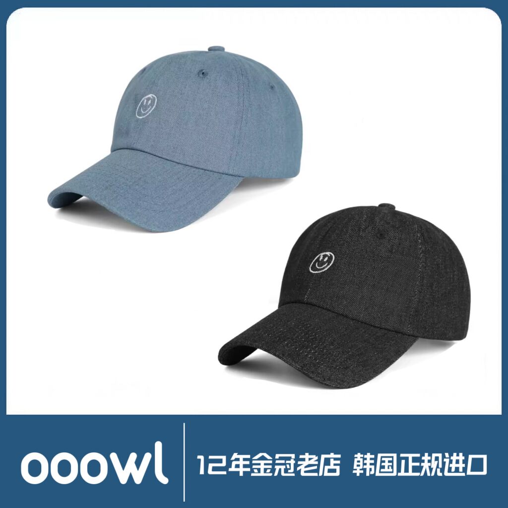 韩国代购正品ooowl小众设计师品牌笑脸牛仔帽鸭舌棒球帽Jennie同