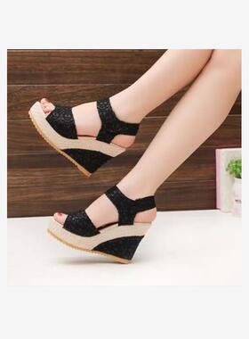 women summer Wedge High heels Platform shoes sandal shoe凉鞋
