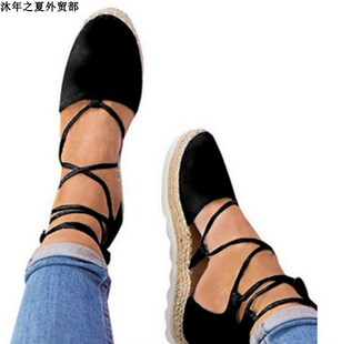 Sandals with cross straps, flat heels and thick soles 凉鞋女