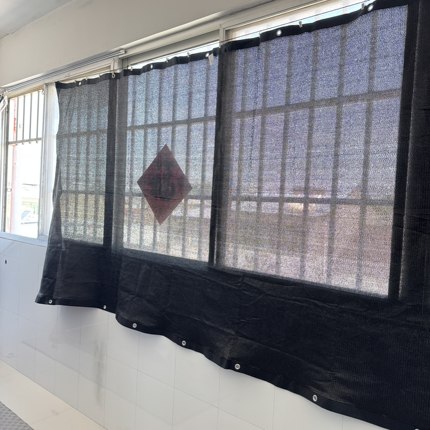 阳台遮阳帘黑色纱帘窗帘式遮阳网半遮光防晒隔热神器防盗网防蚊虫