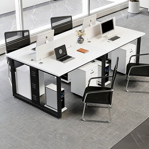 办公桌椅组合简约现代办公室46四六人电脑桌屏风卡位职员桌员工位