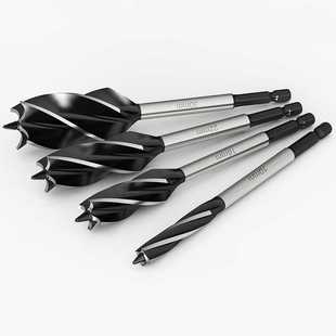 新款直销贝利木工支罗钻四槽四刃木工钻头六角柄门锁抽屉开孔扩孔