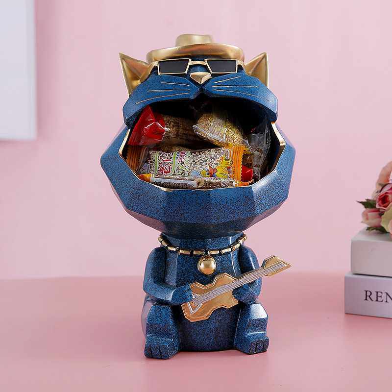 新款直销轻奢创意家居装饰品客厅茶几入门玄关鞋柜钥匙果盘猫收纳,家居饰品,招财猫,淘宝优惠券,粉丝福利购,淘宝优惠卷