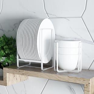 新款 厨房盘子碗收纳架家用橱柜内置物架放盘沥水架碗碟架676 直销