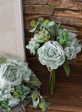 新款直销婚庆大丽花牡丹束INS风仿真花家居装饰跨境假花DY1-2041A