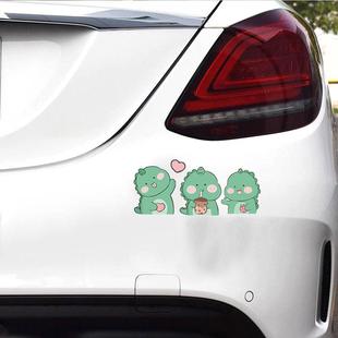 新款 饰遮挡划痕遮盖 直销汽车贴纸前后保险杠灯眉车贴卡通小恐龙装