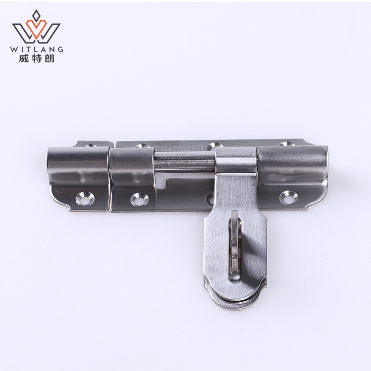 新款直销直供加厚不锈钢插销 防盗门明装门栓 牛鼻锁扣左右插销