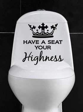 新款直销highness个性创意马桶贴贴画卫生间浴室可移除装饰墙贴纸