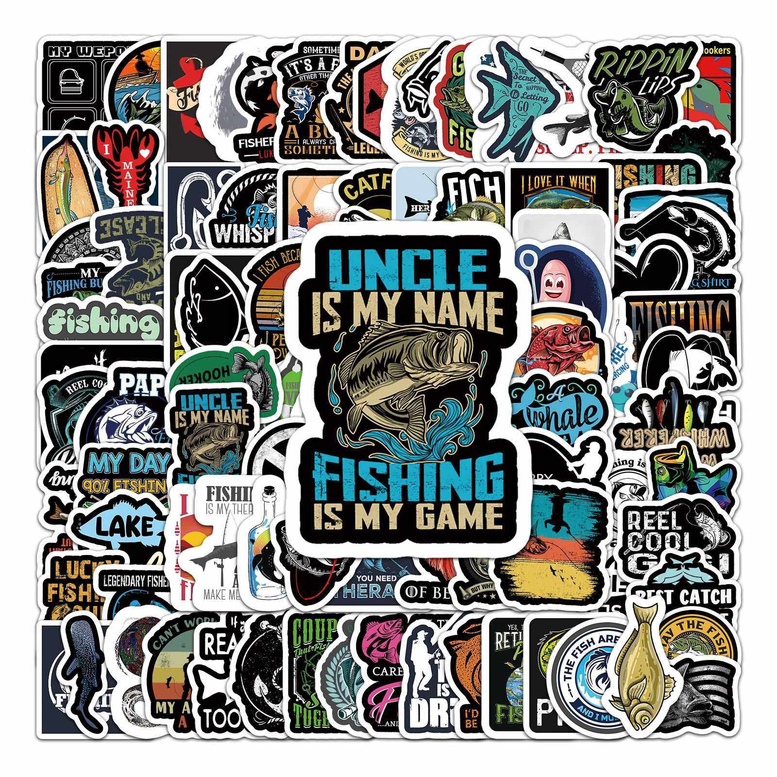 新款直销103张钓鱼个性涂鸦跨境户外钓箱创意装饰DIY滑板行李箱贴,居家布艺,布贴,淘宝优惠券,粉丝福利购,淘宝优惠卷