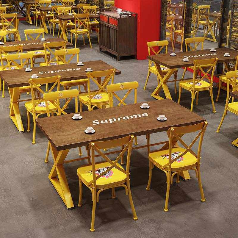 新款直销复古怀旧小酒馆工业风铁艺桌椅酒吧烧烤店美式主题西餐厅