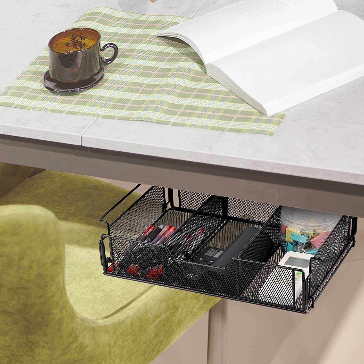 新款直销铁线工艺家居文具置物收纳篮组装款桌下抽屉式收纳篮现货,收纳整理,整理架/置物架/收纳架,淘宝优惠券,粉丝福利购,淘宝优惠卷