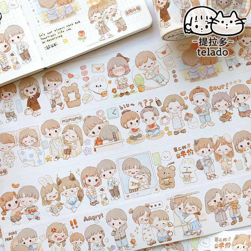 新款直销提拉多 阿布情侣日常 手帐胶带 可爱人物手账胶卷贴纸素,文具电教/文化用品/商务用品,和纸胶带,淘宝优惠券,粉丝福利购,淘宝优惠卷