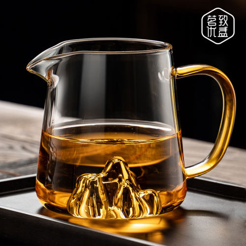 高端加厚观山玻璃公道杯