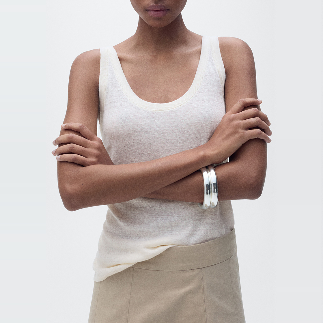 Linen Vest French British Spaghetti Straps Cotton Top Camisole Sexy White U-Neck Thread Export