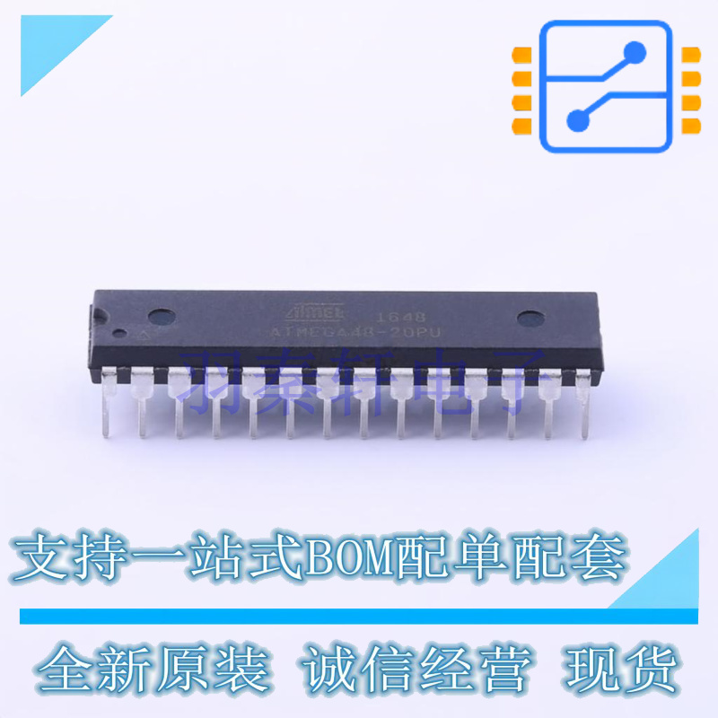 单片机(MCU/MPU/SOC) ATMEGA48-20PU PDIP-28 MIC 全新原装进口