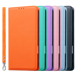 Air适用苹果14荔枝纹皮革保护套iphone16Plus掀盖翻盖手机壳15折叠17ProMax插卡13爱马仕橙色28黑粉Flip case