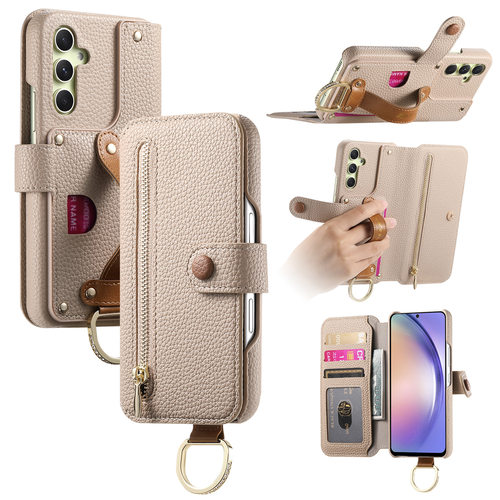 Case适用三星Galaxy S26 Ultra手机壳翻盖S25Edge保护壳皮套掀盖搭扣荔枝纹S24 Plus/S23FE插卡S21粉黑色Flip