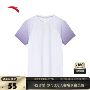 透气半袖 女士秋季 运动t恤上衣162435101 跑步短袖 安踏速干T