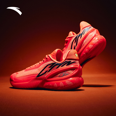 安踏瞬息3丨低帮篮球鞋防滑耐磨缓震男款休闲运动鞋红色篮球鞋男