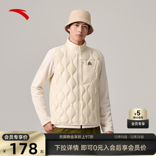 安踏羽绒马甲男士 户外轻薄外套背心保暖外搭马夹氢羽绒服男 冬季