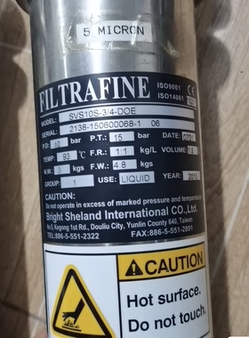 台湾旭然FILTRAFINE 过滤器 SVS10S-3/4-DOE  二手拆机 议价