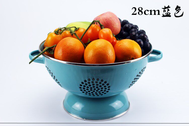 特价品复古水果盘创意搪瓷水果篮\蔬菜蓝瓜\果盘干果盘沥水篮包邮|msdalam kategori pinggan mangkuk, pinggan mangkuk, mangkuk buah-buahan/plat buah-buahan/bakul buah-buahan - dari Buy2taobao.com untuk memberikan perkhidmatan ejen Taobao profesional membeli