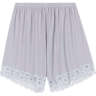 白色不透宽松不卷边安全裤可外穿大码胖mm200斤蕾丝薄款短裤女夏