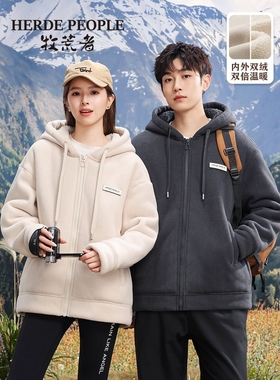 牧荒者情侣款加绒加厚保暖冰岛绒户外外套【分销代发】AK508803