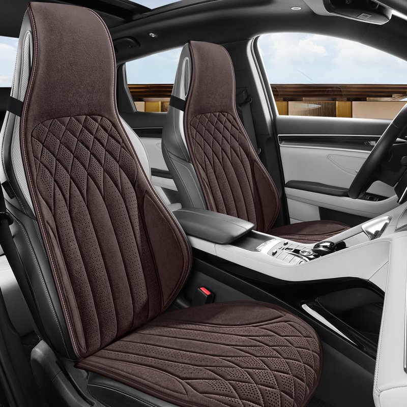 汽车坐垫四季通用麂皮绒前排驾驶座垫一体运动座套冬季半包座椅套