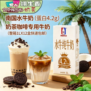 12盒装整箱装南国乳业水牛奶蛋白4.2g咖啡奶茶商用营养早餐纯牛奶