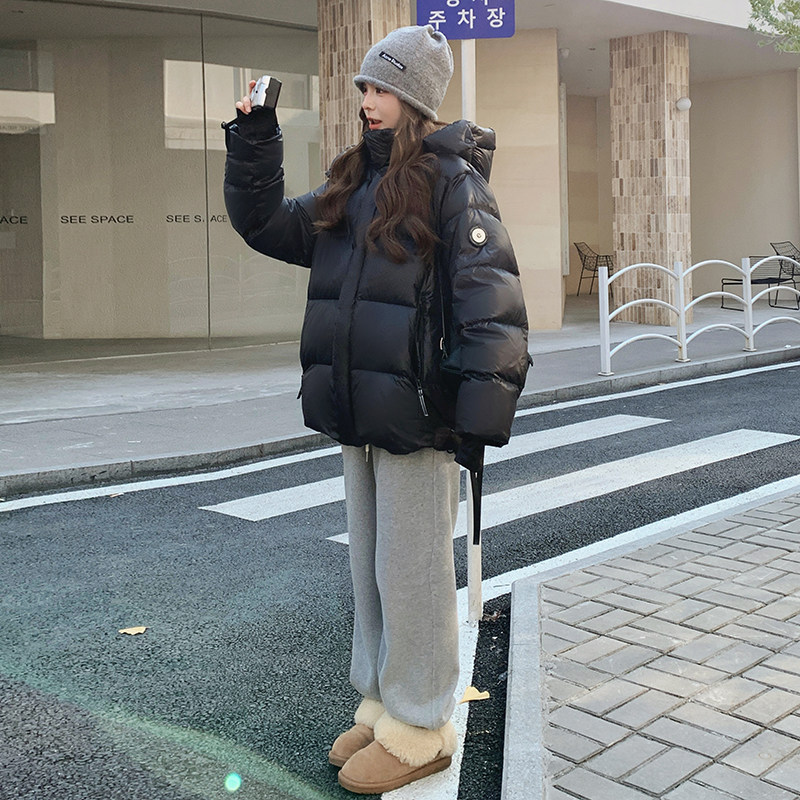 银标短款25冬学院白黑TIEBI暖鹅绒带帽羽绒ZB237-6626-p355-k499,女装羽绒服,浙宝237