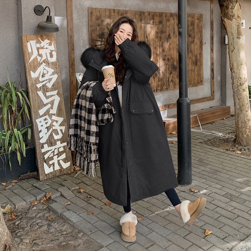 现真毛加长款女风衣长户外时尚保暖白鸭绒zb237-6621-P445-K669,女装羽绒服,浙宝237