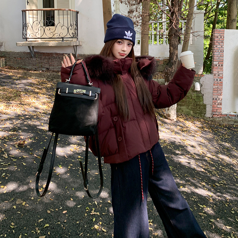 现货90白鸭绒24冬保暖带真狐狸毛设计羽绒服ZB237-6689-p400-k589,女装羽绒服,浙宝237