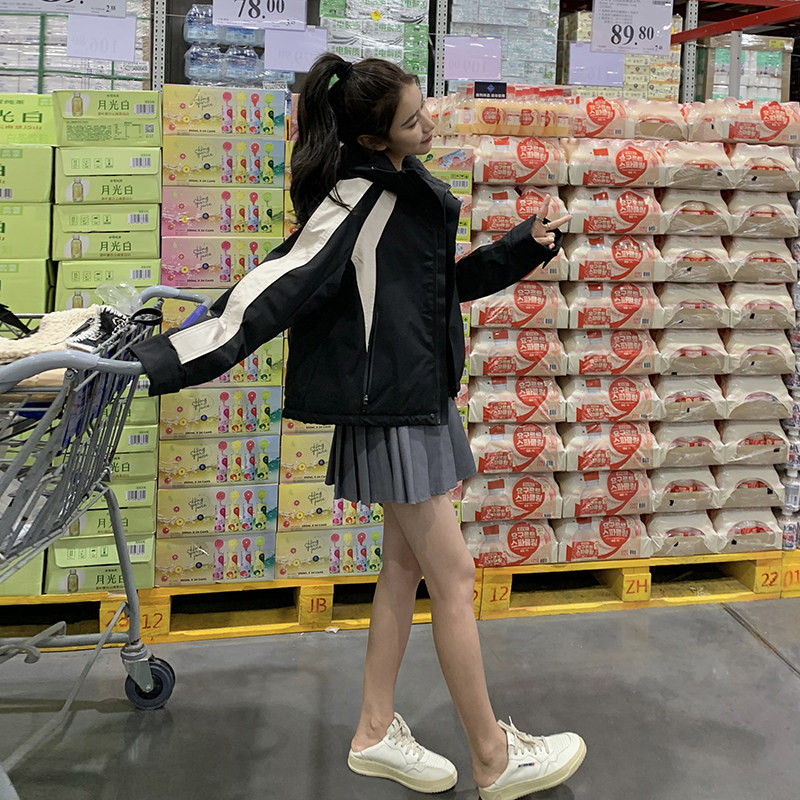 现货90白鸭绒2024冬黑白撞色冲锋衣羽绒服ZB237-8816-P265-K399,女装羽绒服,浙宝237