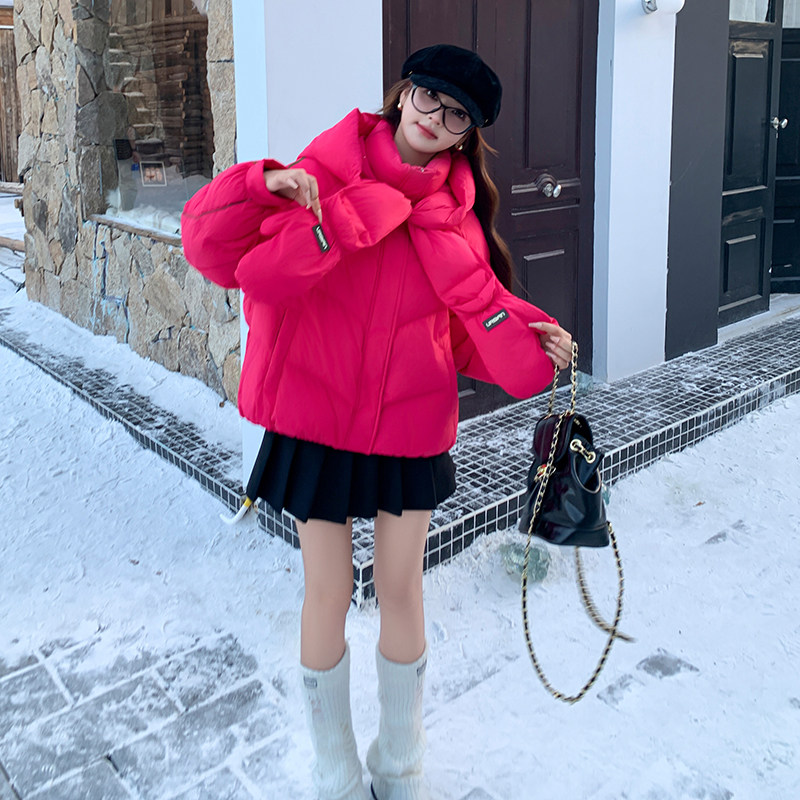 现货50白鸭绒2024冬季带手套泡芙带帽羽绒服ZB237-6669-p310-k465图片