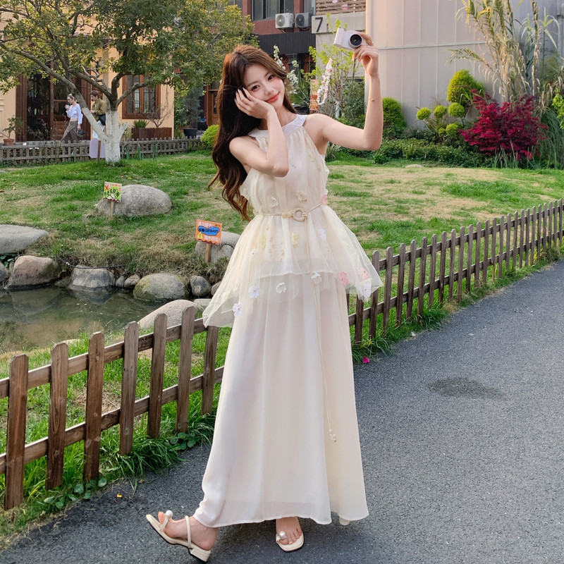 现货已出26韩系仙气儿立体花朵两件套裙RF2C518-2666-P175-K288，女装套装/套裙，浙宝237