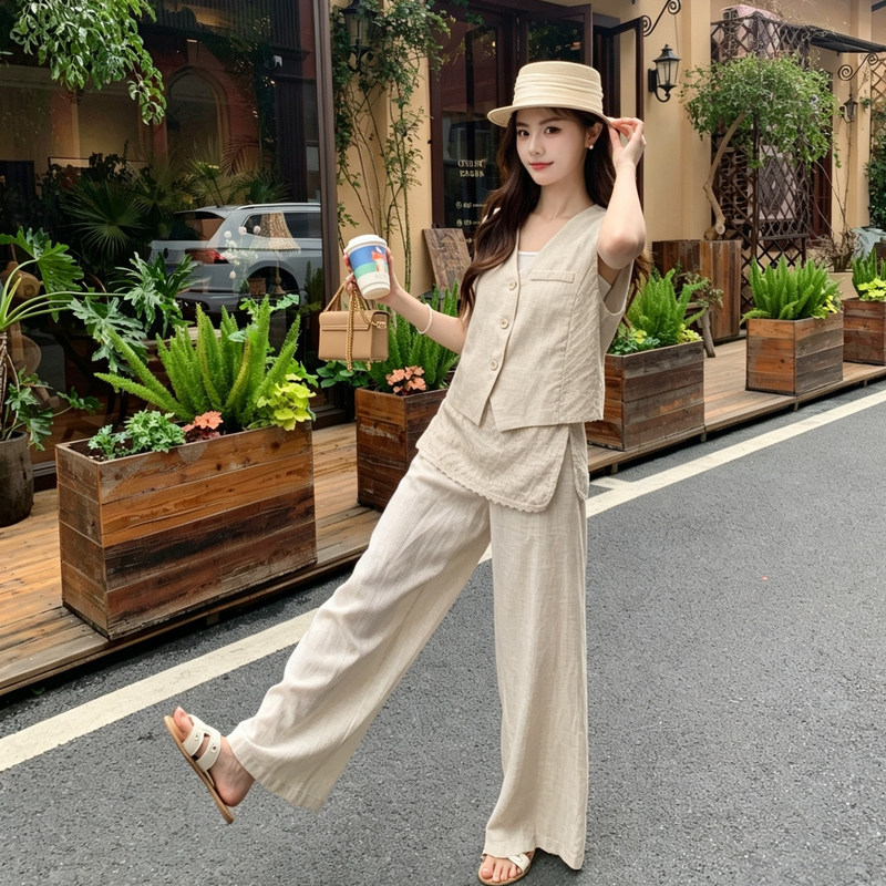 现货已出重工2653韩系麻料套装两件套RF2C518-2653-P185-K298,女装套装/套裙,浙宝237